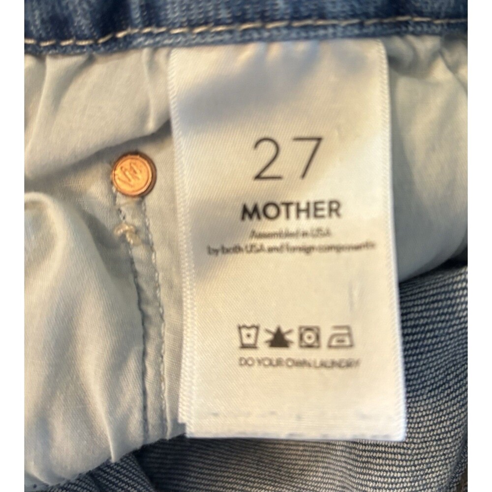 MOTHER The Lil Roller Fray Wide Leg Blue Stretch Jean NWOT Size 27 MSRP $258 - Picture 11 of 14
